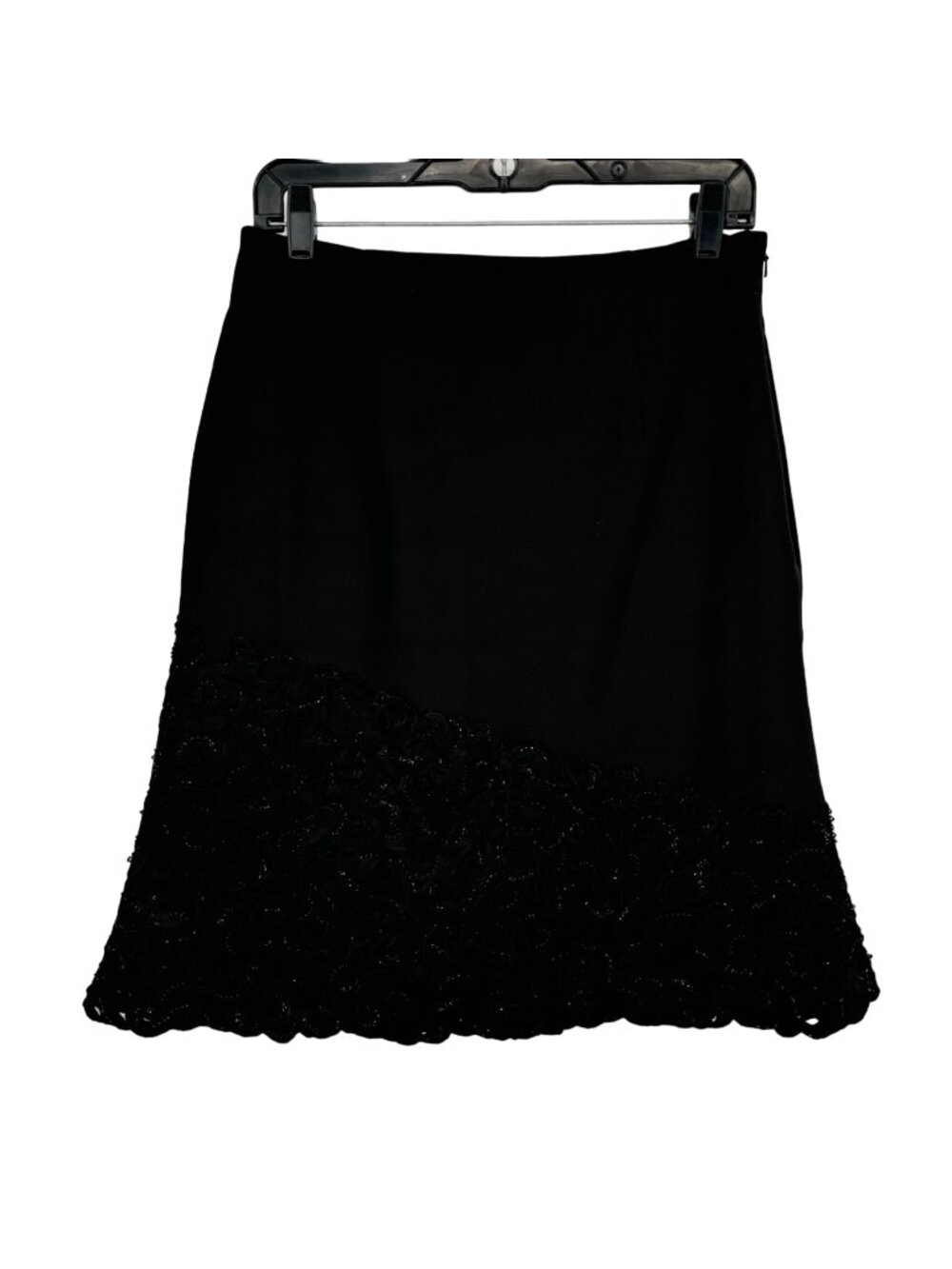 VIE by Victoria Royal Black Skirt beaded  Size 10 Cotton stretched denim womens